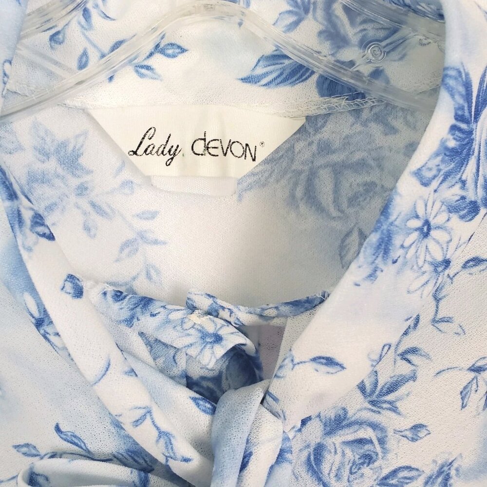 Vintage 1970s Lade Devon Floral Dress Top Blouse Size 2x - Picture 3 of 4